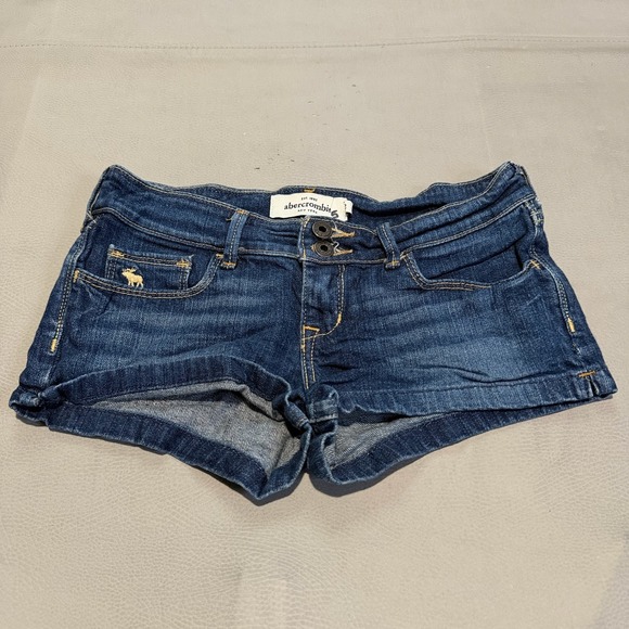 Abercrombie & Fitch Pants - Abercrombie Kids Dark Wash Low Rise Micro Mini Y2K Denim Booty Short-00/24-6631